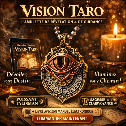 Pendentif Vision de Tarot : Connectez-vous à la Sagesse Cosmique à tout moment (Fiche d’aide incluse)