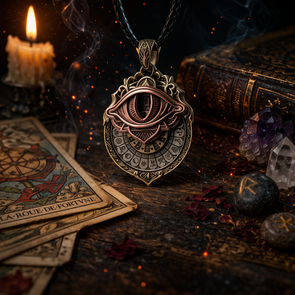 Pendentif Vision de Tarot : Connectez-vous à la Sagesse Cosmique à tout moment (Fiche d’aide incluse)