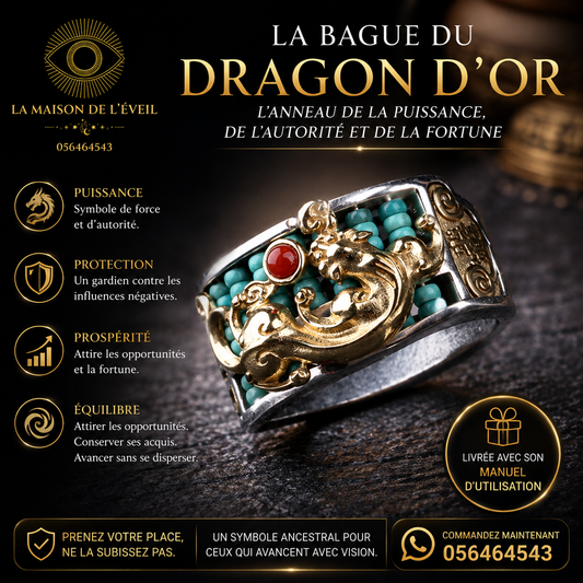 🐉 Bague du Dragon d’Or — Force & Autorité