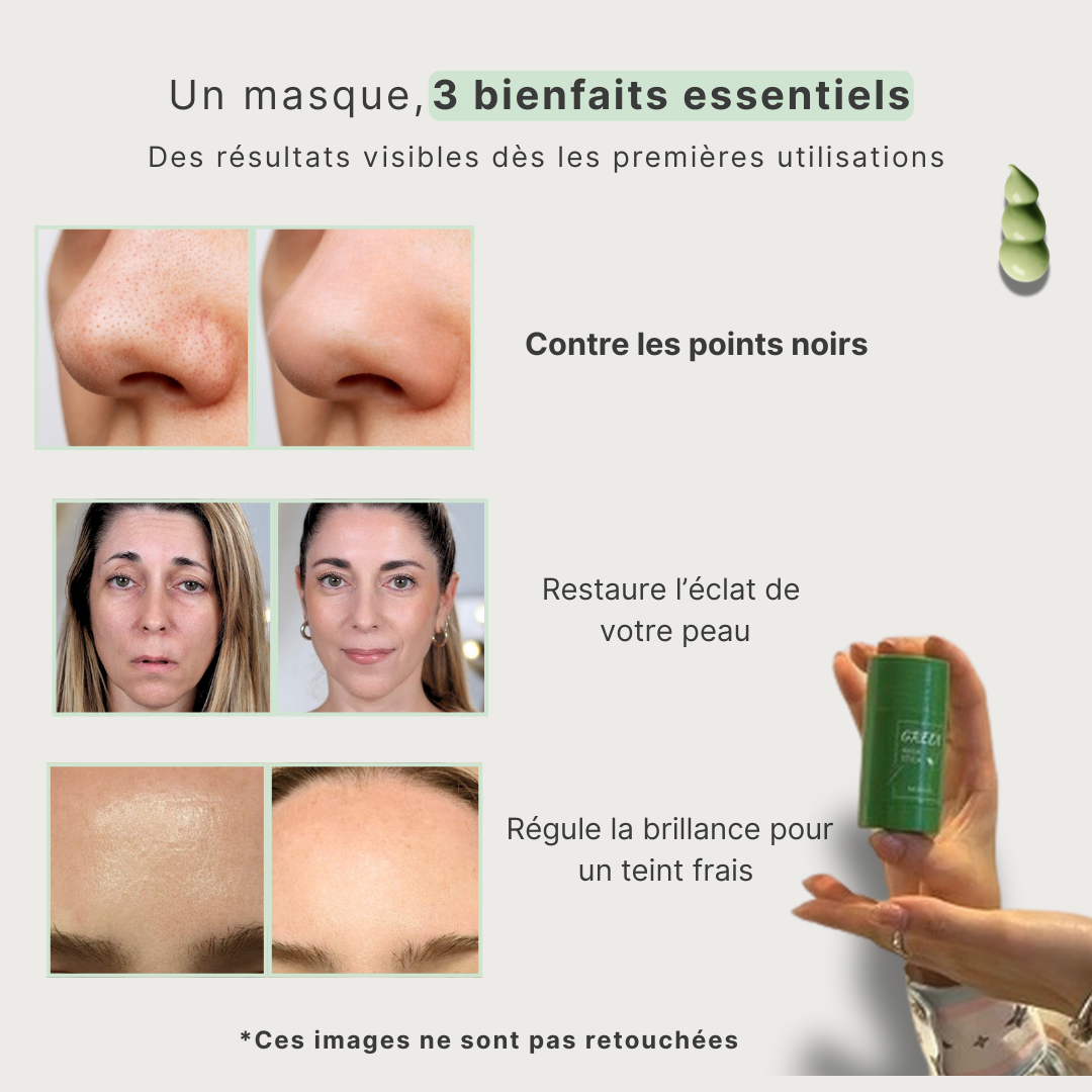 Masque Purifiant et Anti-Bactérien au Thé Vert pour une peau éclatante, purifiée et hydratée