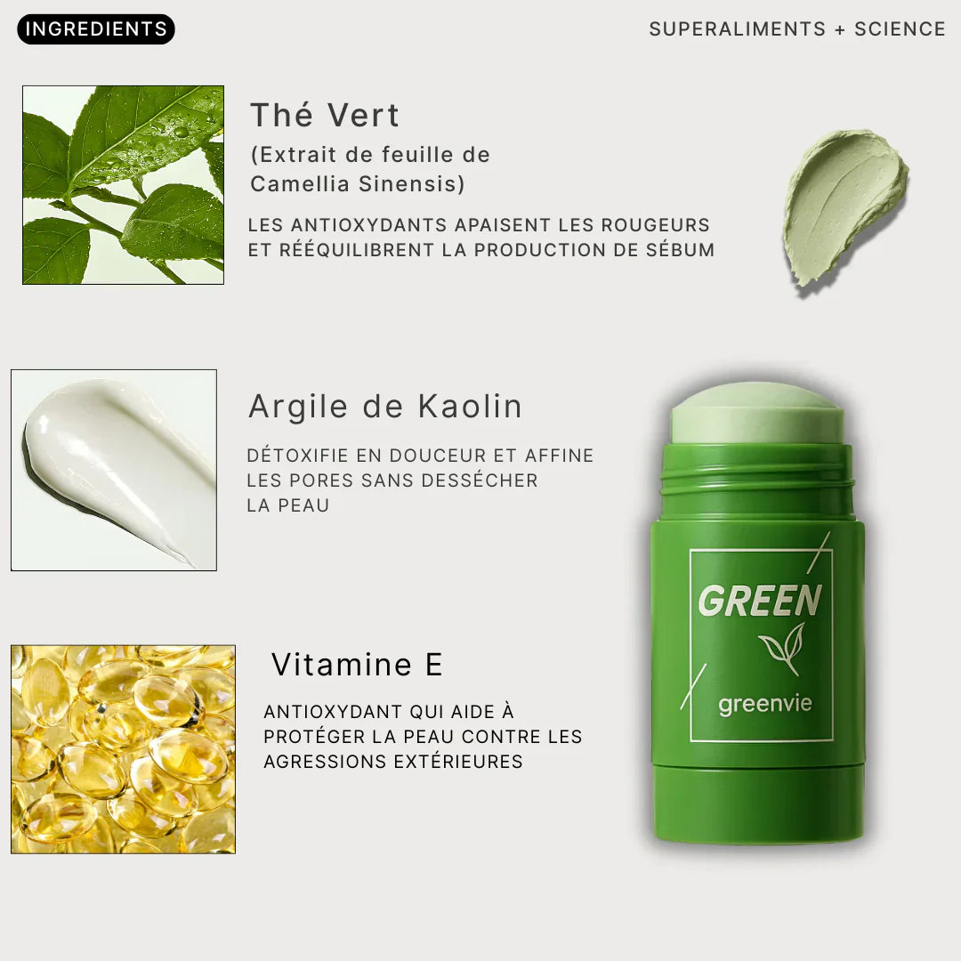 Masque Purifiant et Anti-Bactérien au Thé Vert pour une peau éclatante, purifiée et hydratée