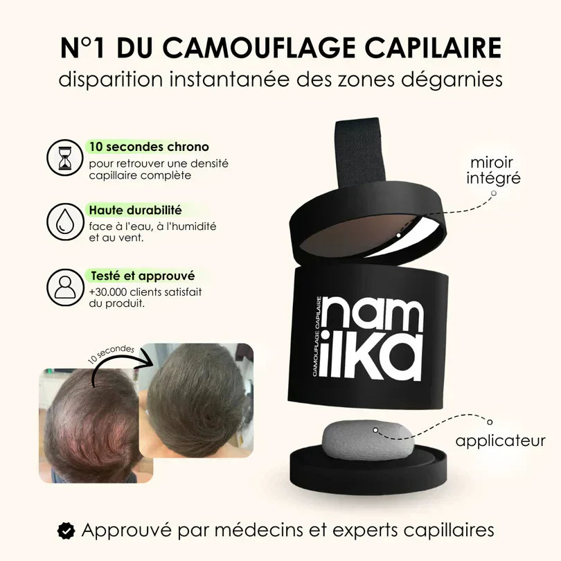 Camouflage Capillaire Professionnel Couleur Noire (Made in U.S.A)